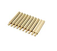 sourcing map 10pcs M3 30+6mm fil mâle femelle entretoise hexagonale laiton vis PCB