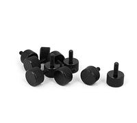 sourcing map 10pcs M3x8mm Vis moletée à tête plate zinguée noire pour Boîtier d'ordinateur PC