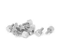 sourcing map 10pcs M4 x 10 mm Vis moletée à tête plate vis à oreilles pour Boîtier d'ordinateur en acier inoxydable