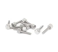 sourcing map 10pcs M4 x 20 mm Vis moletée à tête plate vis à oreilles pour Boîtier d'ordinateur en acier inoxydable