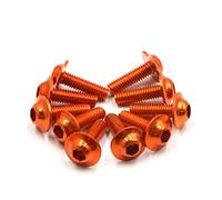 sourcing map 10pcs M6x20mm Plaques vis à tete hexagonale boulon carénage orange pour moto