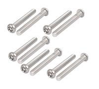 sourcing map 10pcs M6x50mm Vis Inviolable Tête Bombée Torx Bouton Sécurité | 304 Acier Inoxydable
