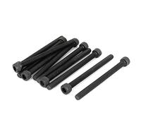sourcing map 10pcs M6x75mm Vis à Tête Cylindrique à Six Pans Creux Tête Hexagonale Boulon en Acier Allié 12.9 Noir