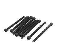 sourcing map 10pcs M6x90mm Vis à Tête Cylindrique à Six Pans Creux Tête Hexagonale Boulon en Acier Allié 12.9 Noir