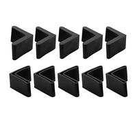 sourcing map 10pcs Patin Angle Fer Pieds Chaise Protection en Caoutchouc Embout Meuble Forme L Capuchon 29 mm x 29 mm Noir