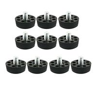 sourcing map 10pcs Pieds de Meubles Réglables Nivellement Base Pied de Table Chaise Ajustables 8 Trous M8 x 10mm Fil Noir