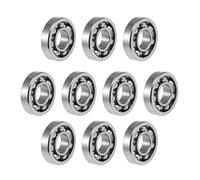 sourcing map 10Pcs R6 Profondeur Rainure Bille Roulement Ouvert Type Z2 | 3/8 Pouce x 7/8 Pouce x 7/32 Pouces, Levier Roulements