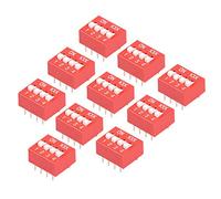 sourcing map 10pcs Rouge DIP Interrupteur 1 2 3 4 Positions 2.54mm Pas Circuit Breadboards PCB