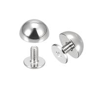 sourcing map 10x6mm Rivets Tête Rond Vis Dos Solide Cuir Goujons Argenté 10 Ensembles