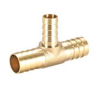 sourcing map 12mm x 16mm x 12mm Raccord Cannelé Tuyau Laiton Réducteur Barbelé Forme T 3 Voie Barbelé Connecteur Air Eau Carburant Gaz