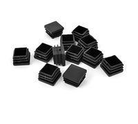 sourcing map 12pcs Bouchon Pied de Chasie Embout Capuchon Carré Jambe Tube Insert Patin Table Meuble Protection Plastique 25 mm x 25 mm
