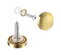 sourcing map 12pcs Cache Vis Miroir 16mm/0.63" Décoratif Capuchon Attaches Couverture Clous Polissage Doré 304 INOX Acier