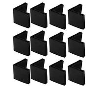 sourcing map 12pcs Casquette Pieds Chaise Angle Fer Forme L Patin Meuble Table Embout Capouchon Cornière Protection PVC Noir 50mmx50mm