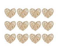 sourcing map 12pcs Coeur Forme Rotin Boule Vase Remplissage Naturel Rotin pour Saint Valentin Jour Décoration Mariage Maison Décoration Original Bois 2.36 in