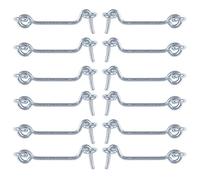 sourcing map 12pcs Crochet de Cabine Crochet Fermeture Porte Fenêtre Coulissante Oeil Loquet de Porte Verrou Boulon Volets Garage Portail Grange avec Vis Placage Finition 2.5 pouce