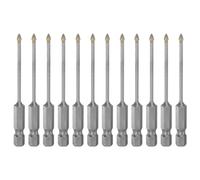 sourcing map 12Pcs Forets de Maçonnerie en Béton de 3mm (1/8") avec Pointe en Carbure de Tungstène, Foret Triangulaire pour Carrelage, Brique, Verre, Argent