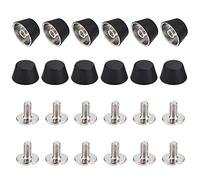 sourcing map 12x7mm Rivet Goujons Vis Dos Plat Creux Pieds Goujon Pointe pour Cuir Artisanat Bricolage Mat Noir 12pcs
