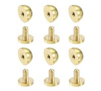 sourcing map 12x7mm Rivet tête Ronde Sac à Main Pieds Clous Solide Laiton Cuir Artisanat Bricolage 6 pièces