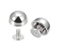 sourcing map 12x7mm Rivets Tête Rond Vis Dos Creux Cuir Goujons Argenté 10 Ensembles