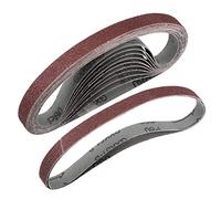 sourcing map 13mm x 455mm Bandes Abrasives 80 Grain Oxyde Aluminium 12Pcs