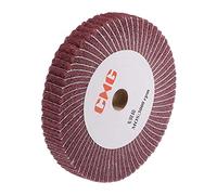 sourcing map 150mm x 25mm 320 Grain Non-Tissé Polissage Brunissage Roue Abrasif Chiffon Nylon Tréfilage Rabat Roue pour Inox Acier Métal Rouge