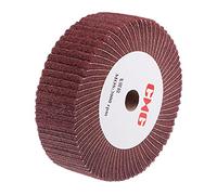 sourcing map 150mm x 50mm 320 Grain Non-Tissé Polissage Brunissage Roue Abrasif Chiffon Nylon Tréfilage Rabat Roue pour Inox Acier Métal Rouge