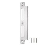 sourcing map 155mm x 35mm Plaque de Frappe de Verrou de Porte Argent | pour Encadrement de Porte, en Acier Inoxydable 201, Plaque de Frappe de Porte