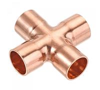 sourcing map 15mm x 1mm 4 Voies Cuivre Terminal Alimentation Égale Croix Tuyau Raccord pour HVAC