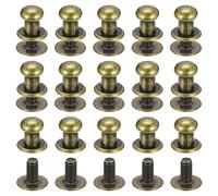 sourcing map 15Paquet 6mm Balle Tête Étalon Rivets Vis Dos Bronzé | Rond Tête Bouton Mamelon Rivet pour Bricolage Cuir Artisanat Sac Main Ceinture