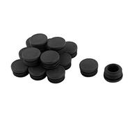 sourcing map 15pcs Bouchon Pied de Chasie Embout Capuchon Jambe Tube Insert Table Meuble Protection Noir 22 mm diamètre