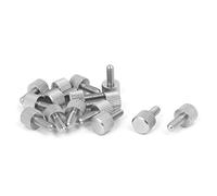 sourcing map 15pcs M4 x 10 mm Vis moletée à tête plate vis à oreilles pour Boîtier d'ordinateur en acier inoxydable