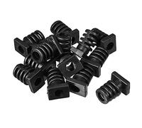 sourcing map 15Pcs Manchon Cordon Protecteur Fil d'alimentation démarrage Sortie de Machine Gaine Passe-câble Passe-Fil Carré PVC Flexible Noir