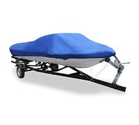 sourcing map 16-18ft 210D Couverture de Bateau remorquable Pêche étanche Forme en V Bleu 570x300cm