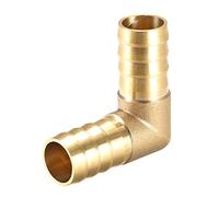 sourcing map 16mm Raccord Cannelé Tuyau Laiton Barbelé 90 Degré Coude Tuyau Connecteur Coupleur Tuyau Adaptateur