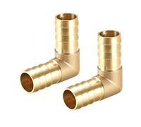 sourcing map 16mm Raccord Cannelé Tuyau Laiton Barbelé 90 Degré Coude Tuyau Connecteur Coupleur Tuyau Adaptateur 2Pcs