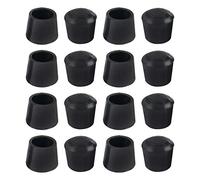 sourcing map 16pcs Embout Pied Chaise Bouchon Tampon Capuchon Protection Jambe Meuble Plancher Anti-dérapant en Caoutchouc Noir 19mm ID