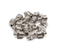 sourcing map 16pcs Graisseur Droit M12x1 Nickelé pour Voiture | Anti-Corrosion, Résistant, Bille à ressort, Pas de fuite, Embout plat, Convient pour camion, Usage industriel