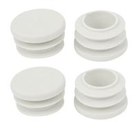 sourcing map 19 mm de diamètre en Plastique Blanc Capuchon d'extrémité Tube Inserts de Tuyau bonde 4 pièces