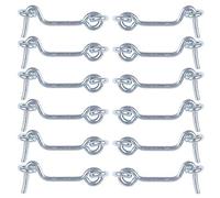 sourcing map 2" Crochet de Cabine Crochet Fermeture Porte Fenêtre Coulissante Œil Loquet de Porte Verrou Boulon Volets Garage Portail Grange avec Vis Placage Finition 12pcs