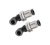 sourcing map 2 Extrémité 8mm Tube Verrouillage Coudes M16 L Forme Cloison Union Air Raccords 2Pcs