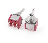 sourcing map 2 pcs AC 250 V//2 A 120 V/5 A on/on 2 position DPDT 6 Bornes Interrupteur à bascule