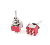 sourcing map 2 Pcs AC 250V/2A 125V/5A 6 BROCHES DPDT 2-Position ON/ON | interrupteur à bascule