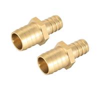 sourcing map 2 Pièce Raccords Cannelés en Laiton Droits de 15 mm à 21 mm, Raccord Réducteur Droit de Tuyau Connecteurs Barbelés pour Eau, Gaz, Huile, Carburant, Bateau, Tube de Trachée