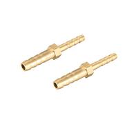sourcing map 2 Pièce Raccords Cannelés en Laiton Droits de 6 mm à 4 mm, Raccord Réducteur Droit de Tuyau Connecteurs Barbelés pour Eau, Gaz, Huile, Carburant, Bateau, Tube de Trachée