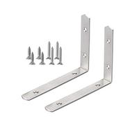 sourcing map 2 pièces équerre en acier inoxydable 150x110mm attache d'angle en forme de L équerres de protection d'angle support d'étagère avec vis pour meubles