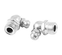sourcing map 2 pièces Graisseur M9x0,5 Coudé 90 Degrés Filetage Métal Embout Raccord Graisseur Ton Argenté