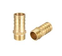 sourcing map 2 pièces Raccord cannelé tuyau en laiton connecteur 16 mm Barbelé x3/8" G Mâle Raccord Tuyau D'arrosage, Connecteur Cannelé En Laiton Pour Pompe Eau