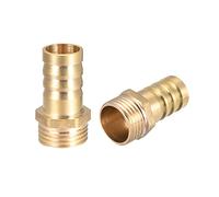 sourcing map 2 pièces Raccord cannelé tuyau en laitonconnecteur 16mm Barbeléx1/2" G Mâle Raccord Tuyau D'arrosage, Connecteur Cannelé En Laiton Pour Pompe Eau