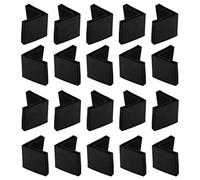sourcing map 20pcs Casquette Pieds Chaise Angle Fer Forme L Patin Meuble Table Embout Capouchon Cornière Protection 40mmx40mm PVC Noir