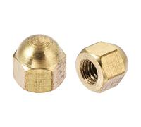 sourcing map 20pcs Écrou Borgne Laiton M4 Hexagonal Dôme Clou Décoratif pour Vis Boulon
